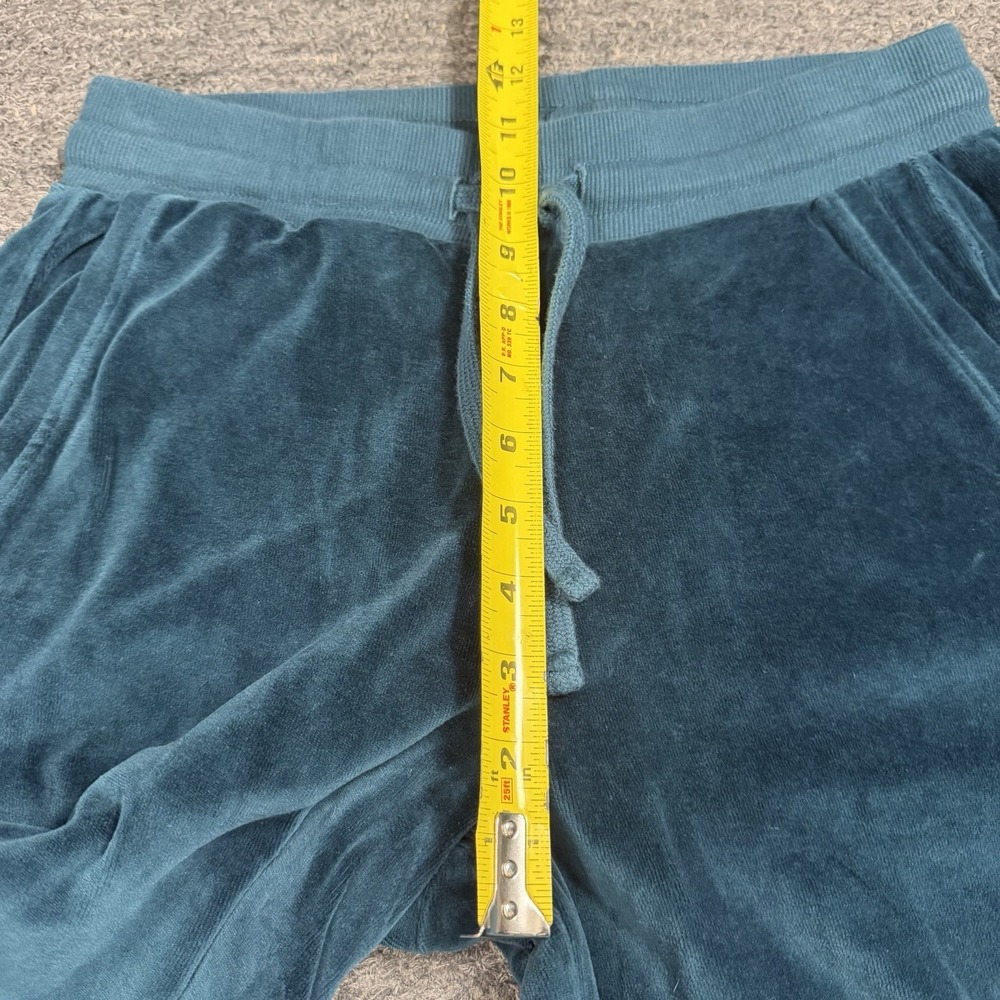 Pact Velour Lounge Set Women S/M Teal Full Zip Wide Leg Crop Cotton Organic - Picture 11 of 15